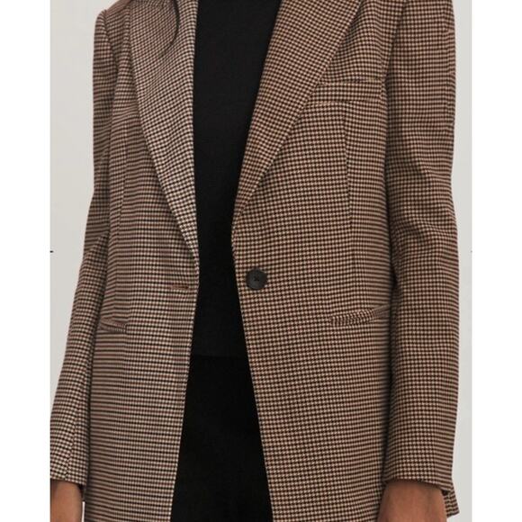 Something Navy Lennon Brown Two Toned Houndstooth Blazer Size Medium - Picture 11 of 11